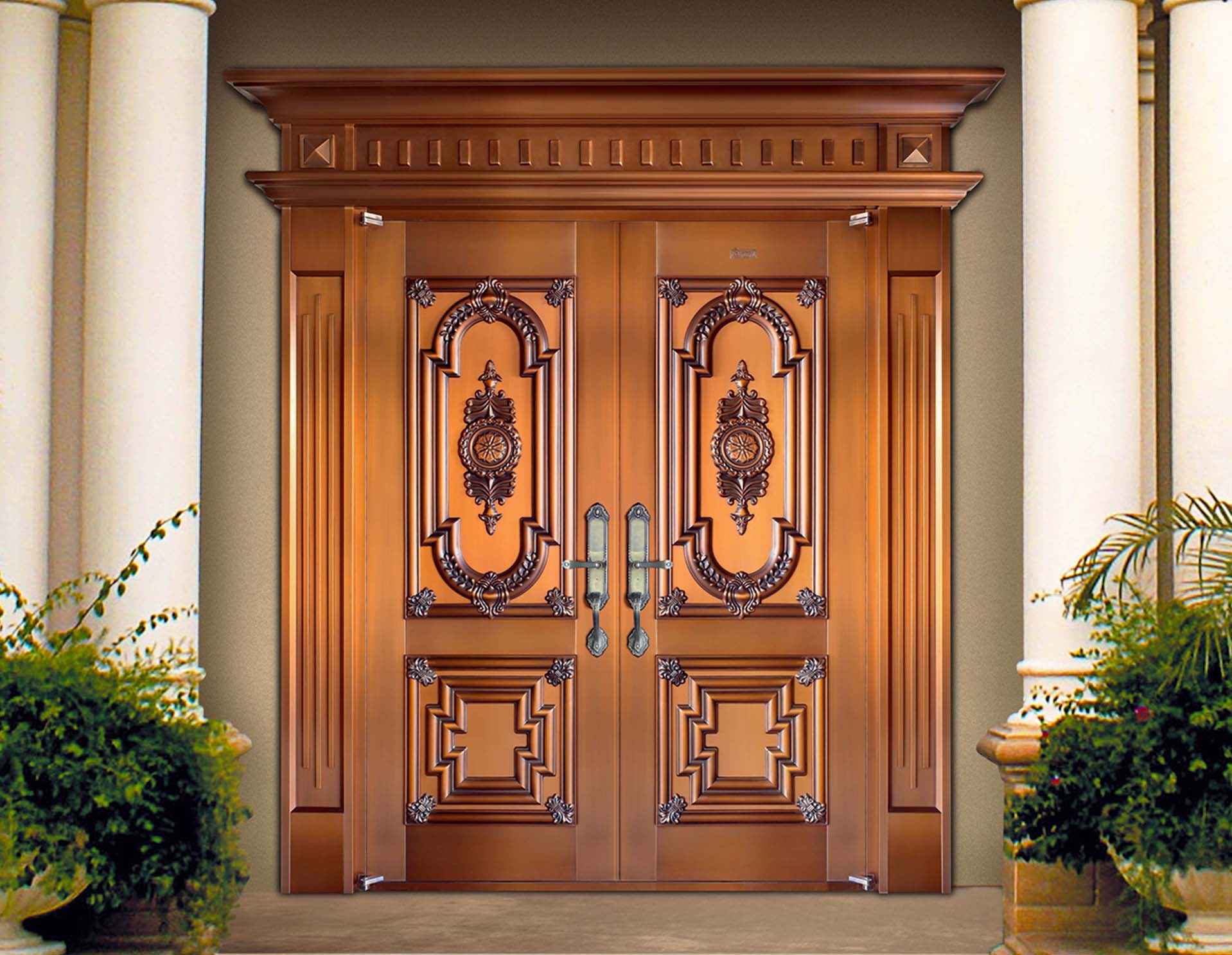 K009繁花似錦,別墅銅門,豪華銅門,雙開銅門